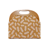 60% OFF - Round Crossbody Bag With Wooden Frame