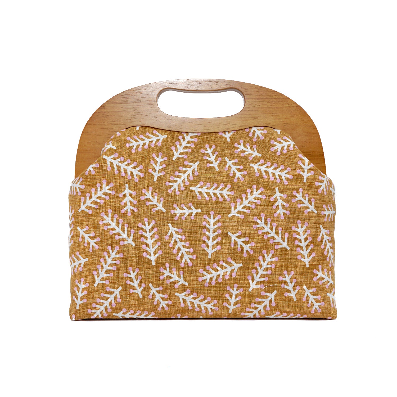 60% OFF - Round Crossbody Bag With Wooden Frame