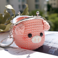 Animal Coin Purse with Key Chain - Piggy