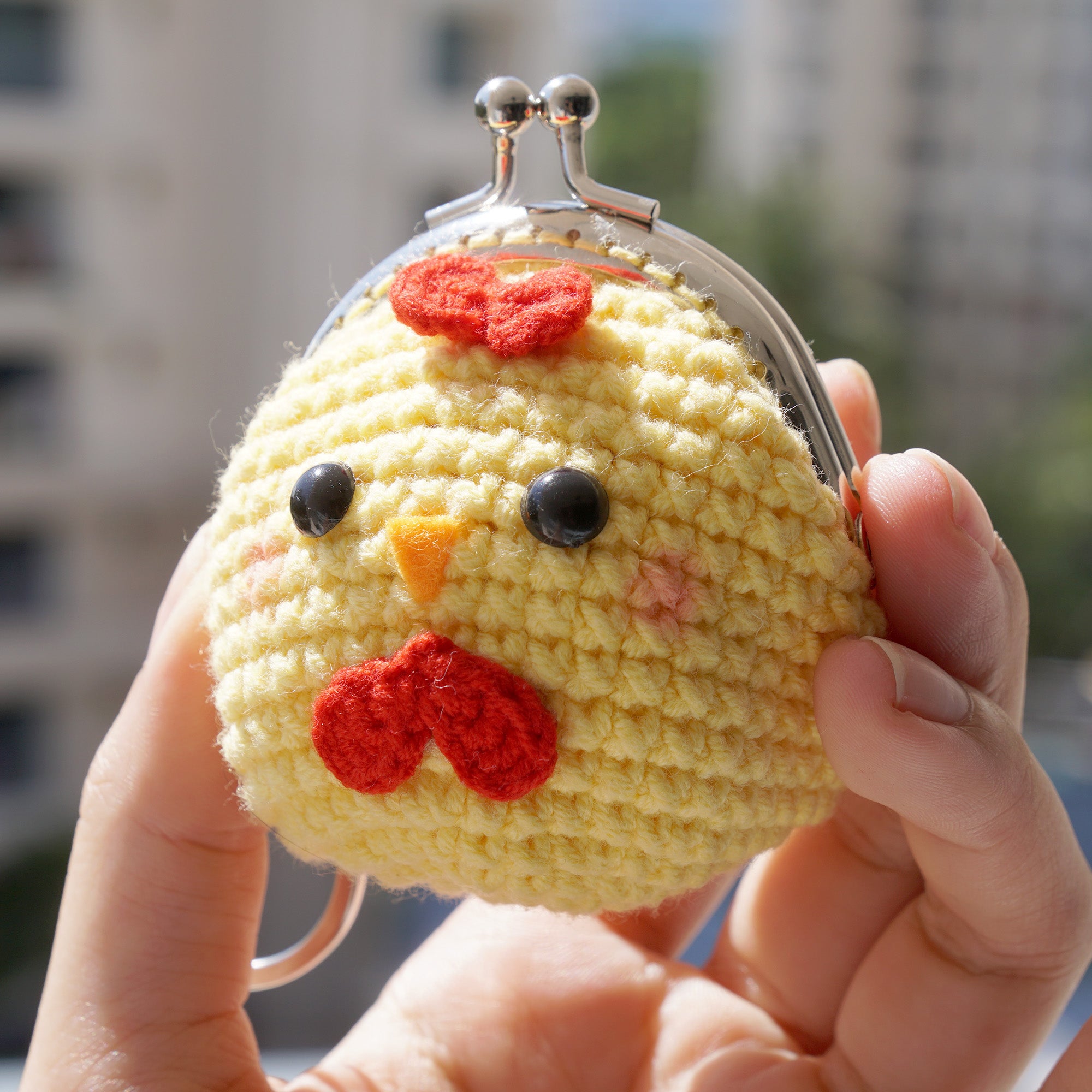 Animal Coin Purse with Key Chain - Chick