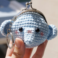Animal Coin Purse with Key Chain - Elephant