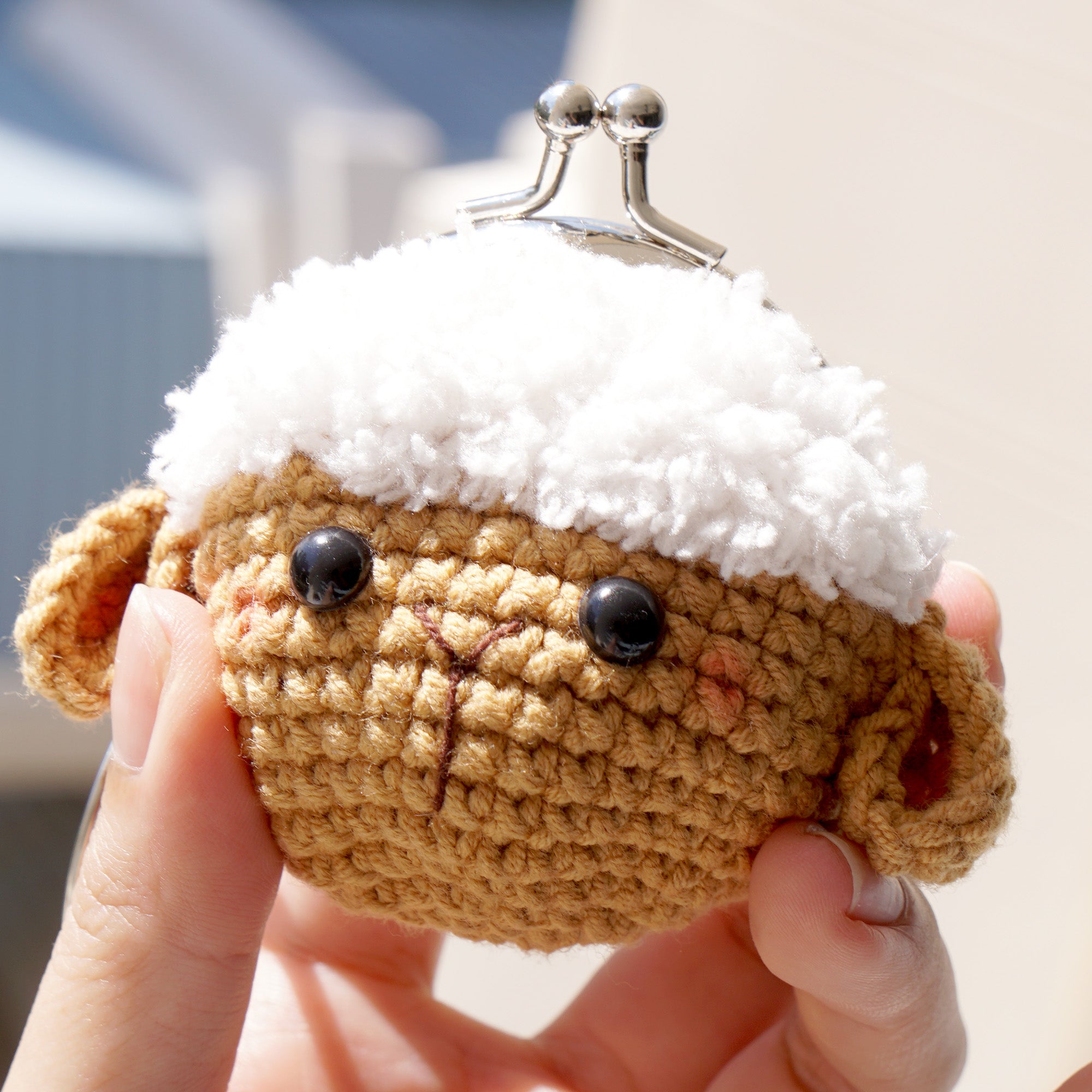 Animal Coin Purse with Key Chain - Sheep