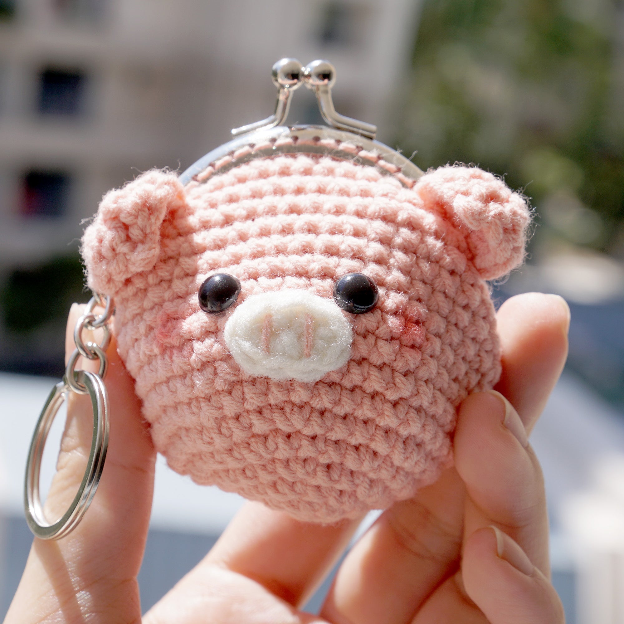 Animal Coin Purse with Key Chain - Piggy