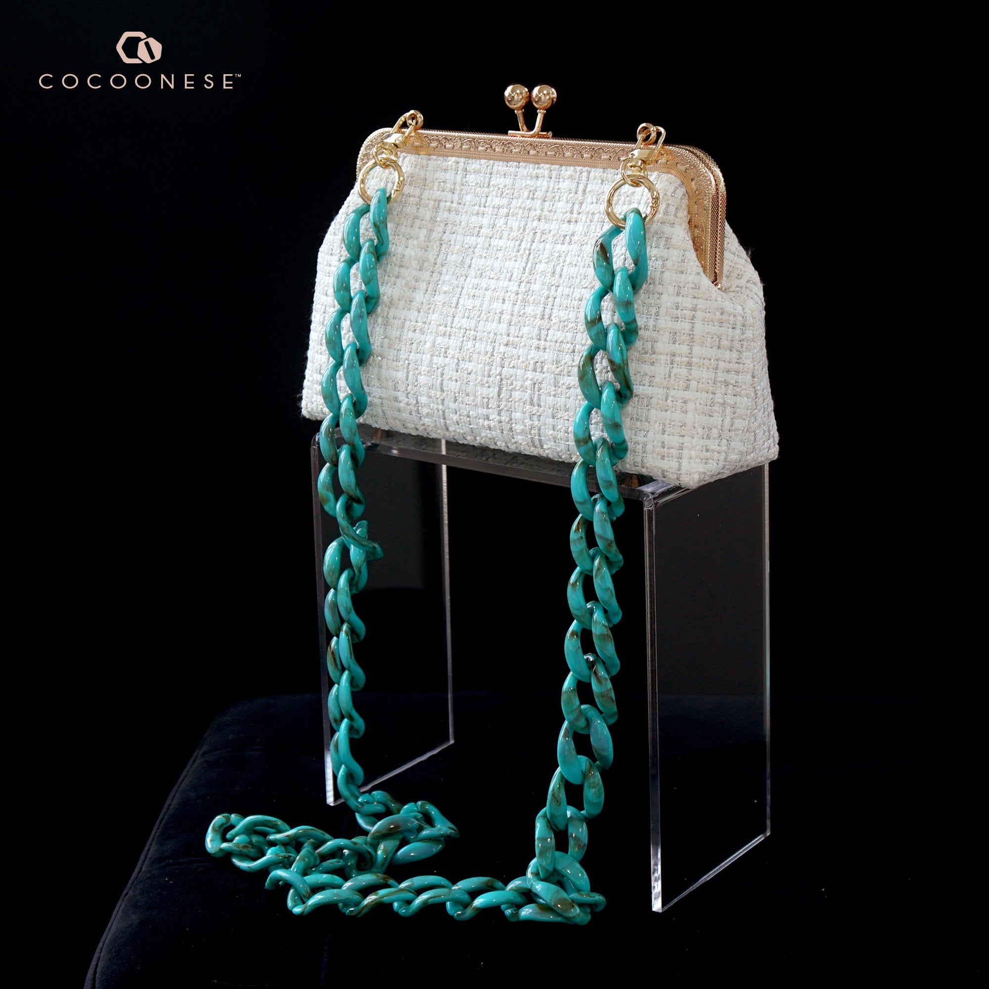 Acrylic Bag Chain Strap - Blue Bird