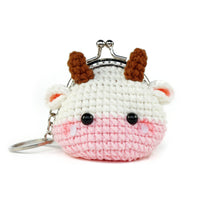 Animal Coin Purse with Key Chain - Cow