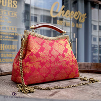 50% OFF - Amber Resin Top Handle Bag - Royal Songket