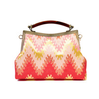 50% OFF - Amber Resin Top Handle Bag - Songket Waltz (Pink)