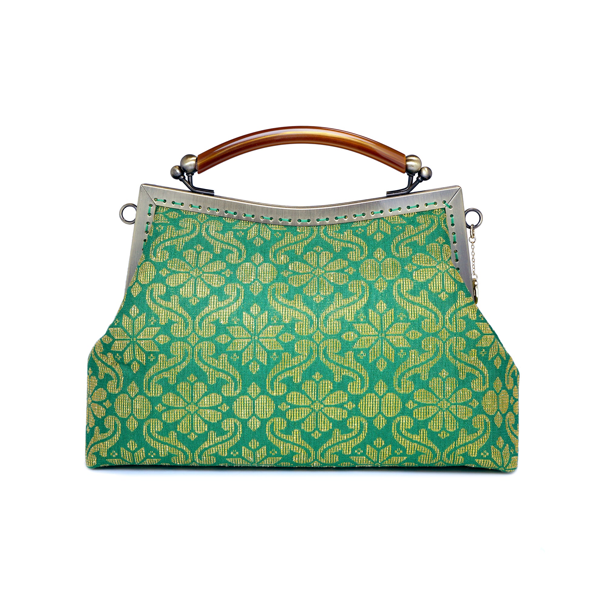 50% OFF - Amber Resin Top Handle Bag - Royal Songket (GG)