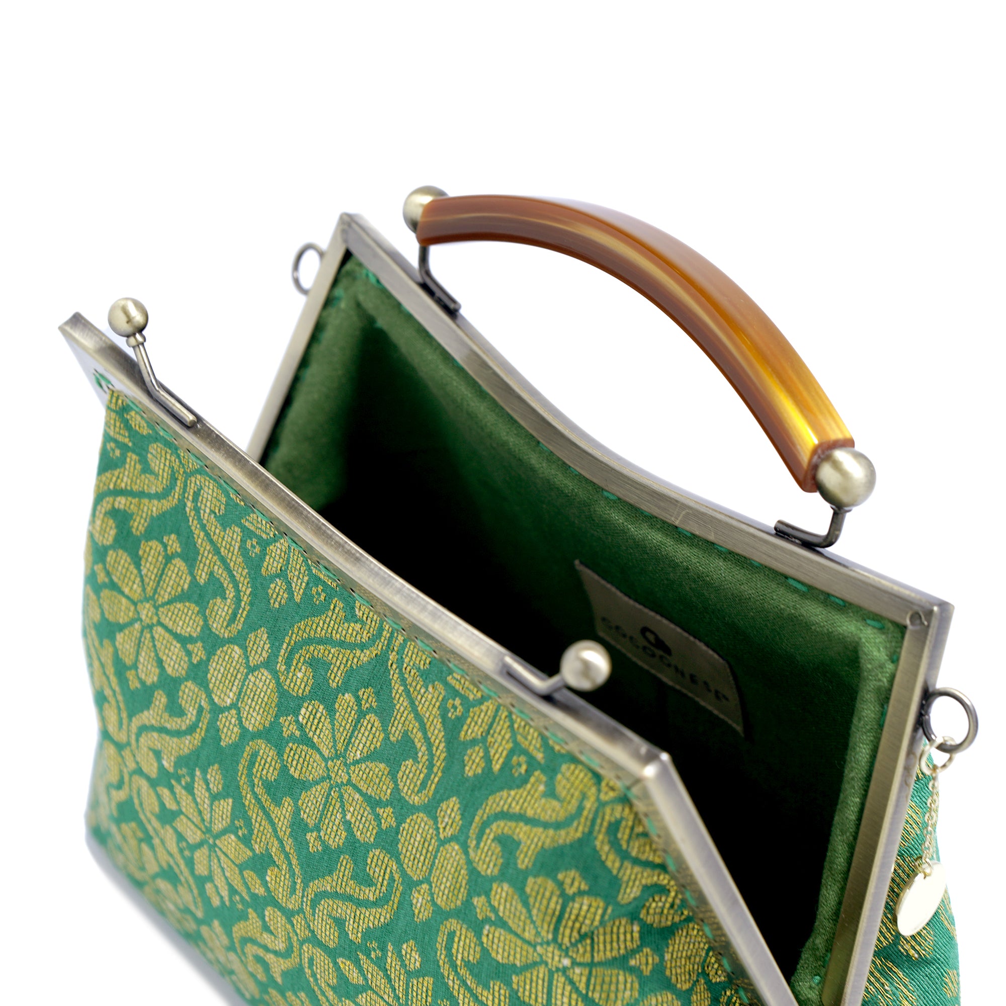 50% OFF - Amber Resin Top Handle Bag - Royal Songket (GG)