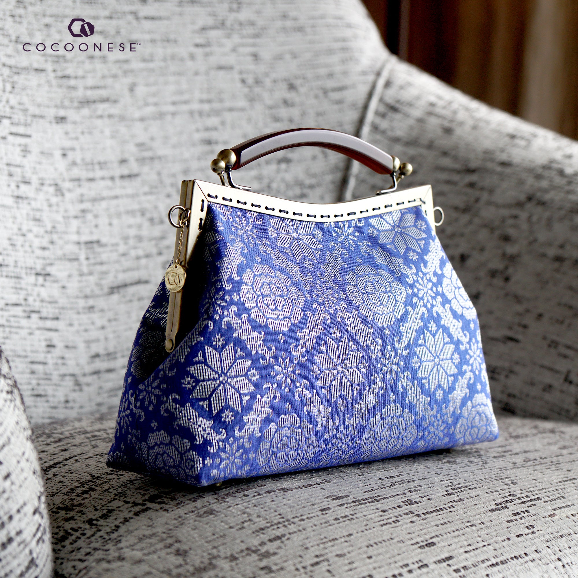 50% OFF - Amber Resin Top Handle Bag - Royal Songket (LS)