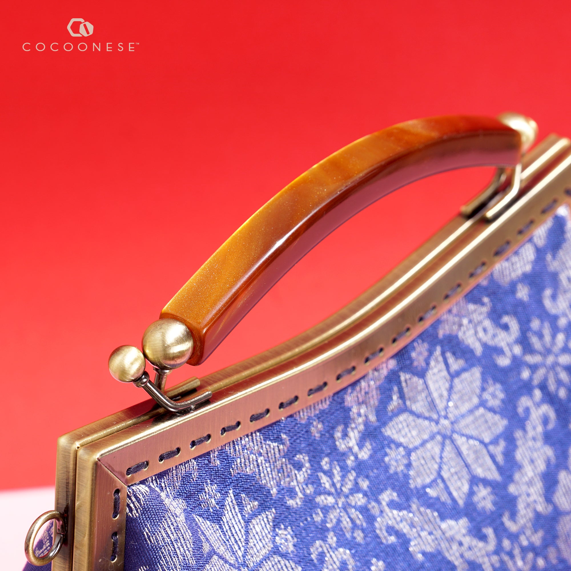 50% OFF - Amber Resin Top Handle Bag - Royal Songket (LS)