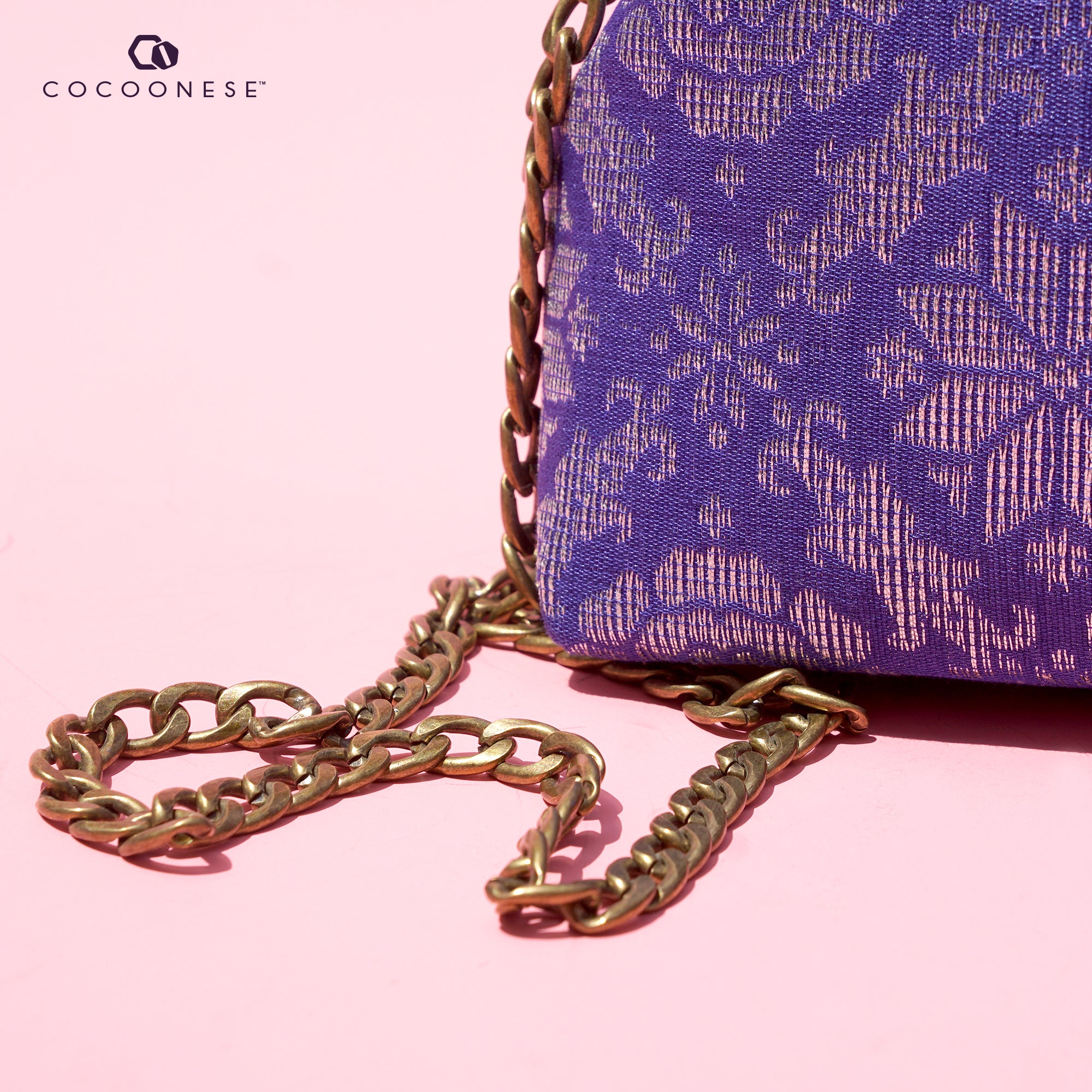 50% OFF - Amber Resin Top Handle Bag - Royal Songket (LS)