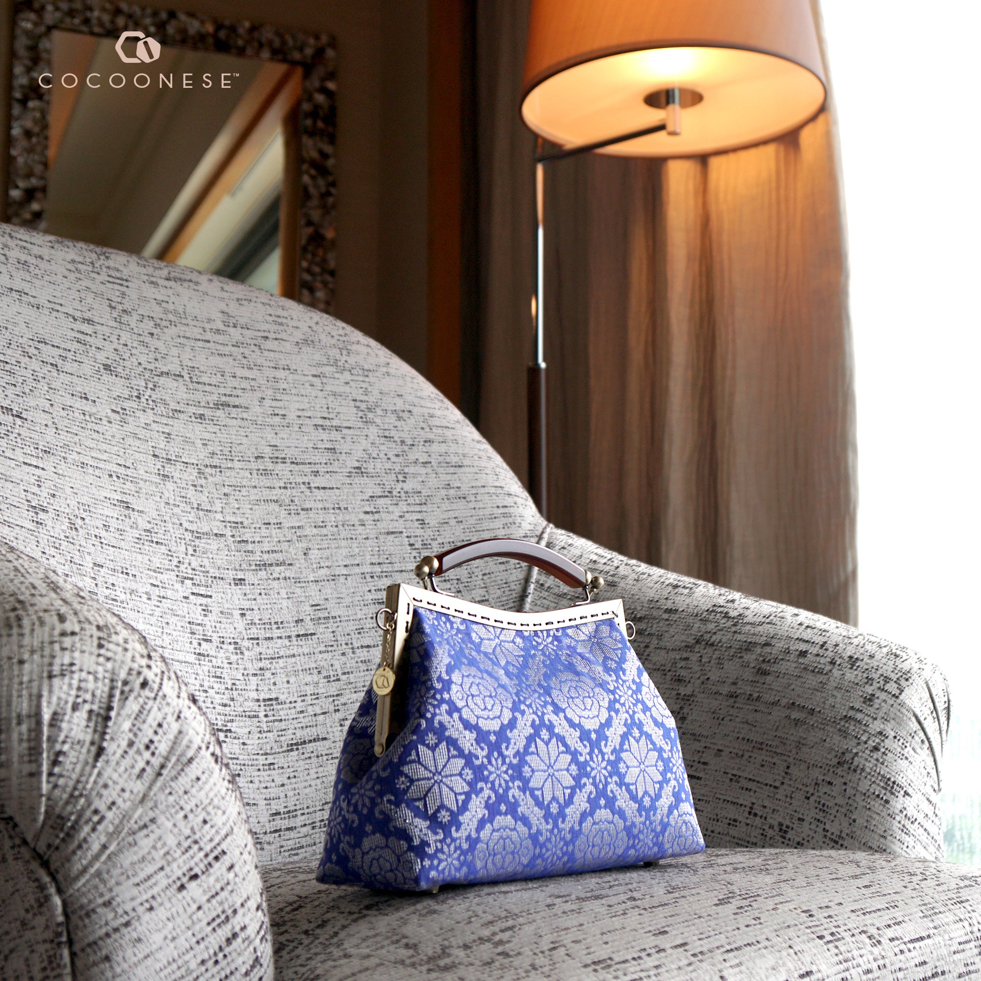 50% OFF - Amber Resin Top Handle Bag - Royal Songket (LS)