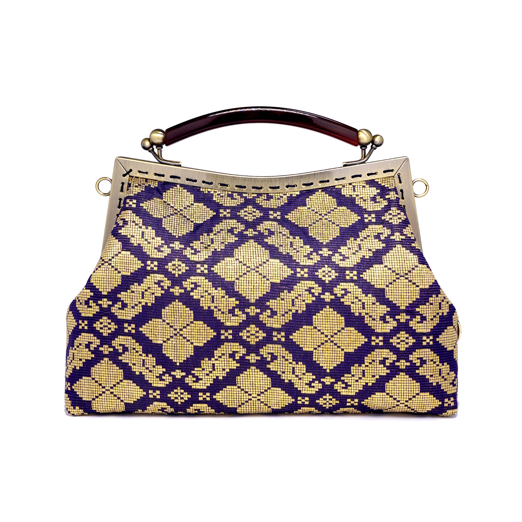 50% OFF - Amber Resin Top Handle Bag - Royal Songket (PG)