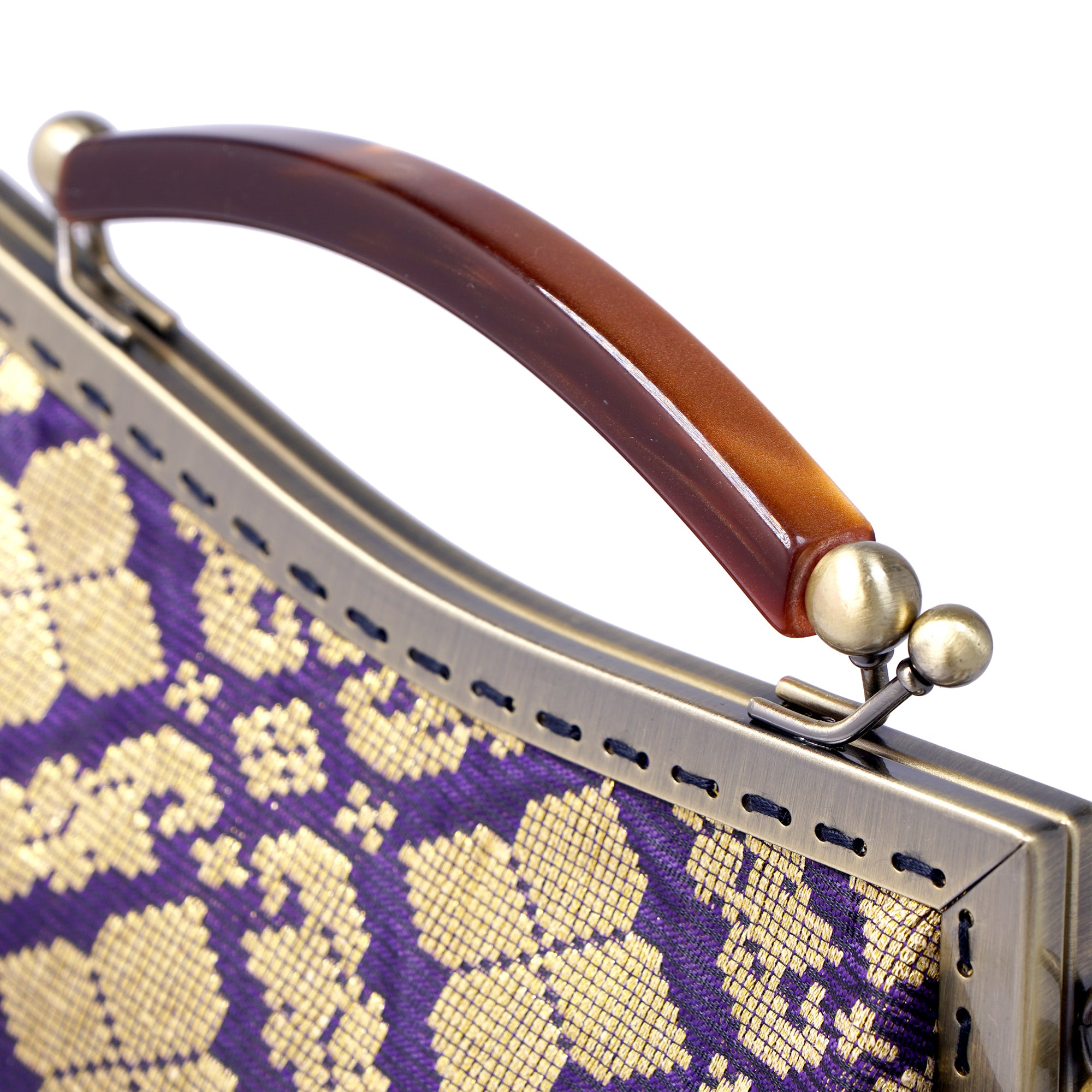 50% OFF - Amber Resin Top Handle Bag - Royal Songket (PG)