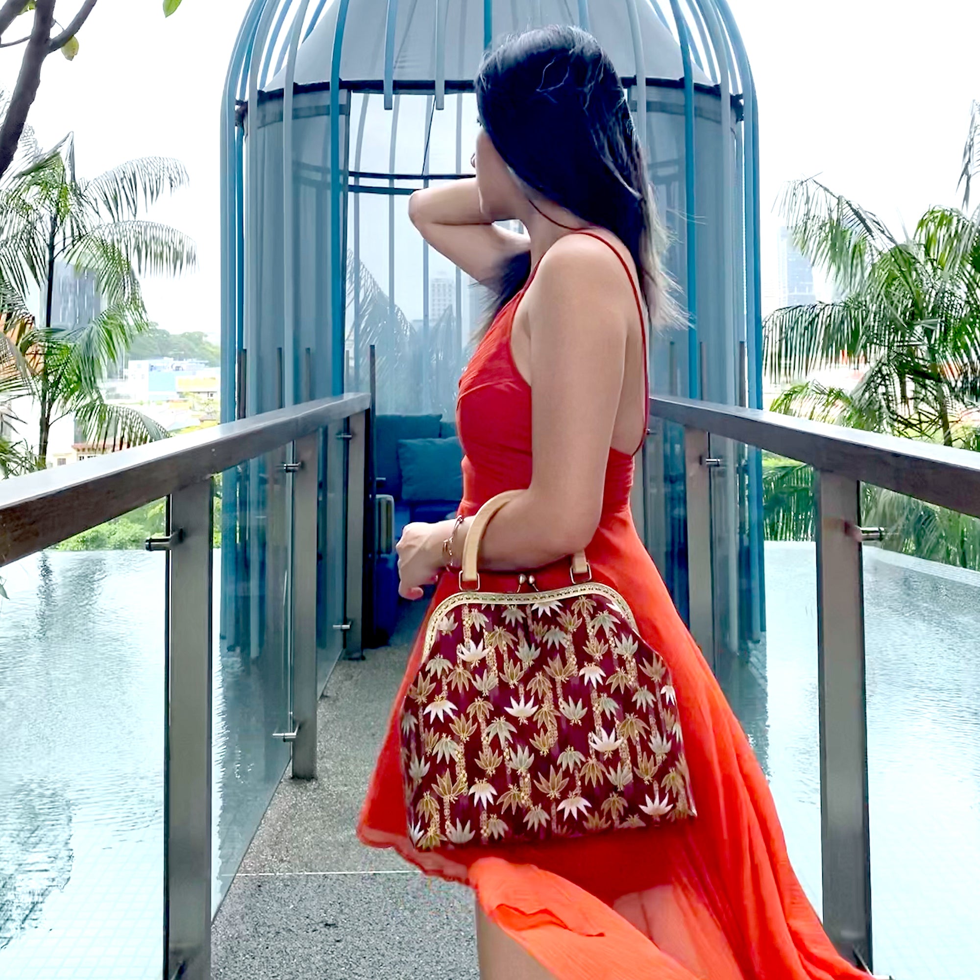 Clasp Handbag - Bamboo Forest