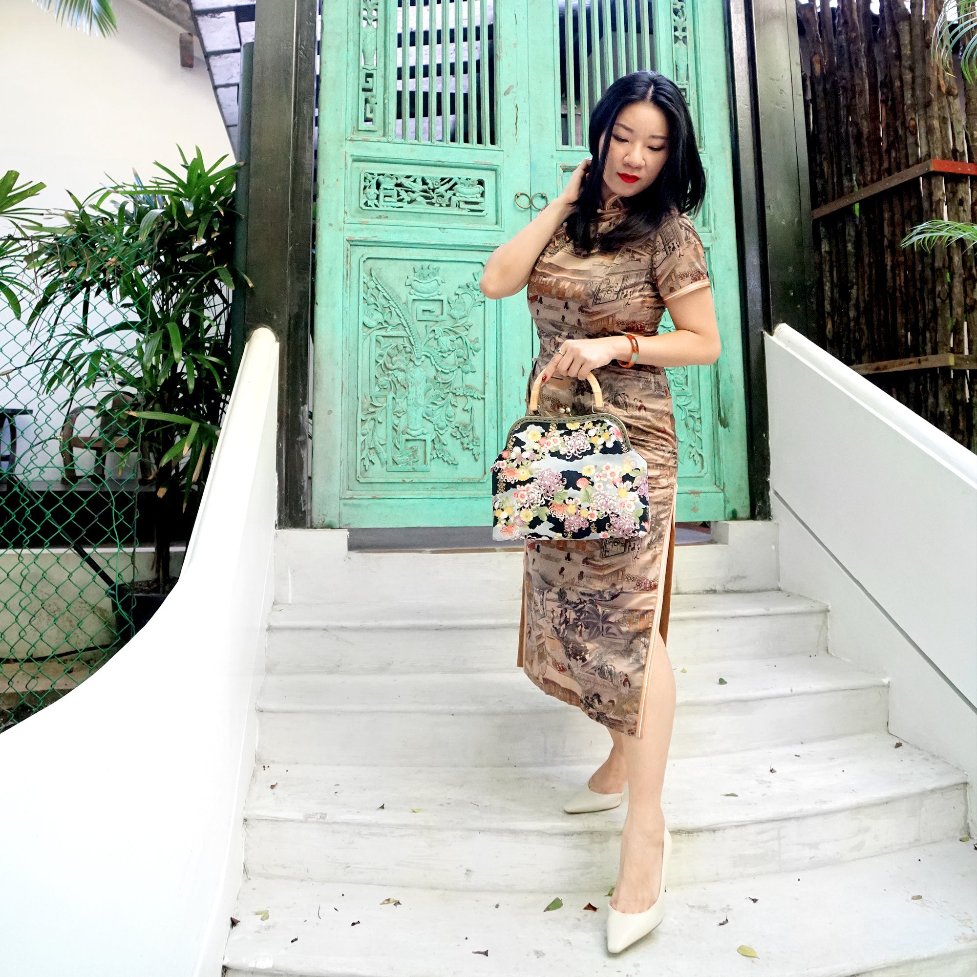 30% OFF - Clasp Handbag - Coreopsis River