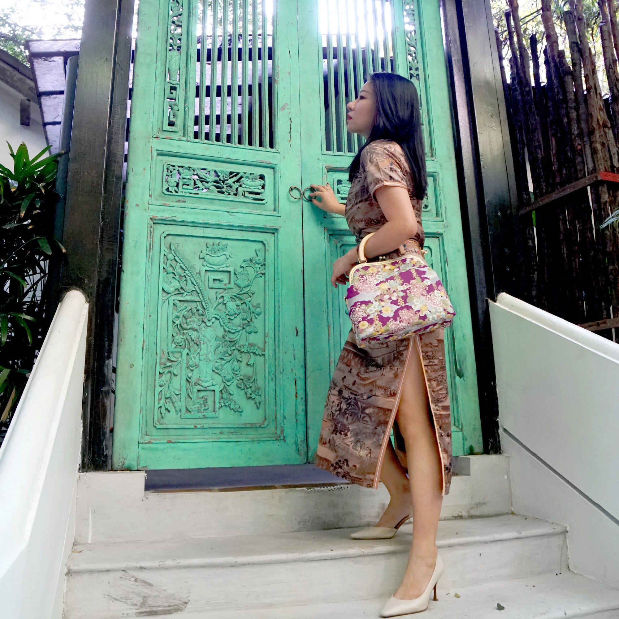 30% OFF - Clasp Handbag - Coreopsis River