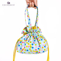 50% OFF - Drawstring Top Handle Handbag  - Bubble