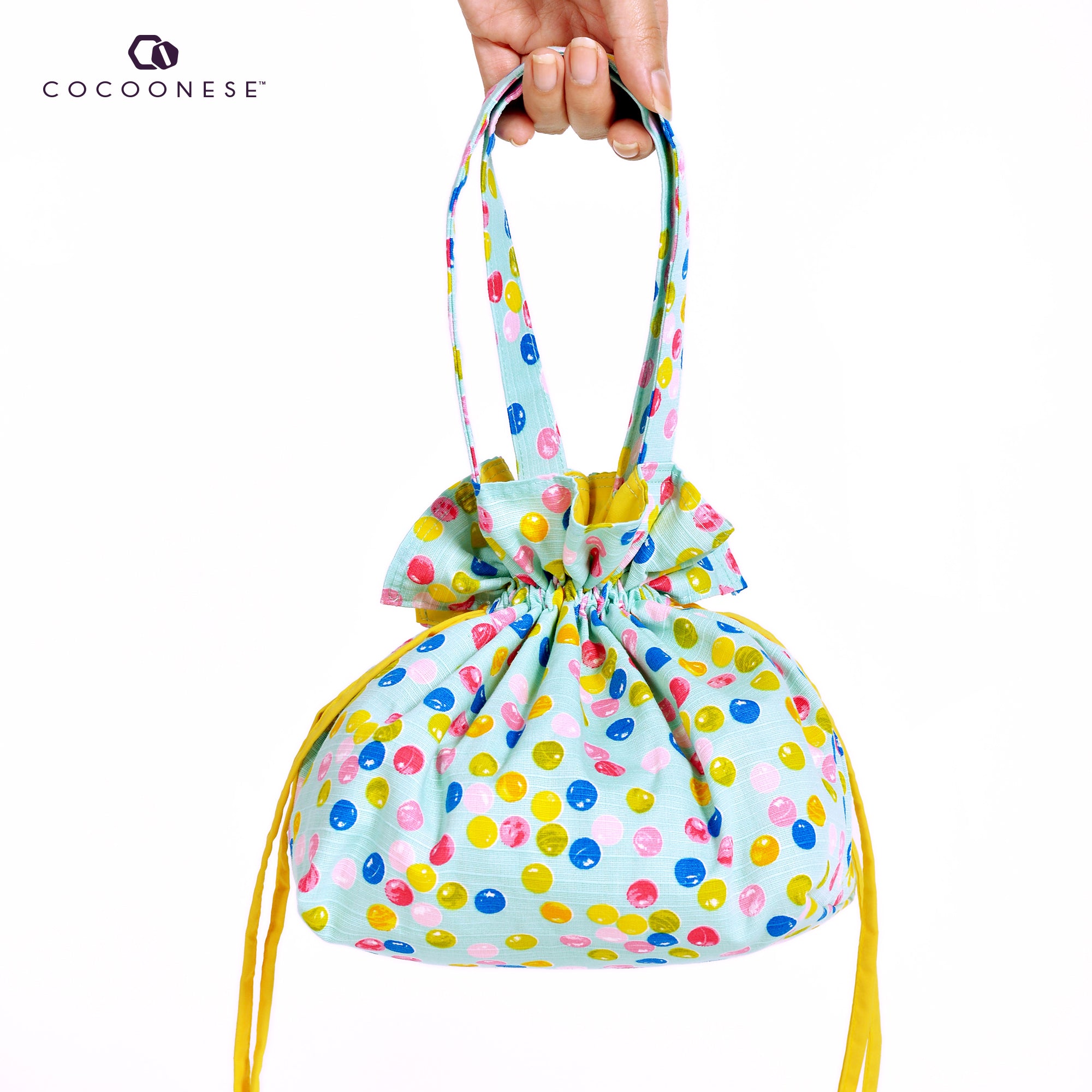 50% OFF - Drawstring Top Handle Handbag  - Bubble