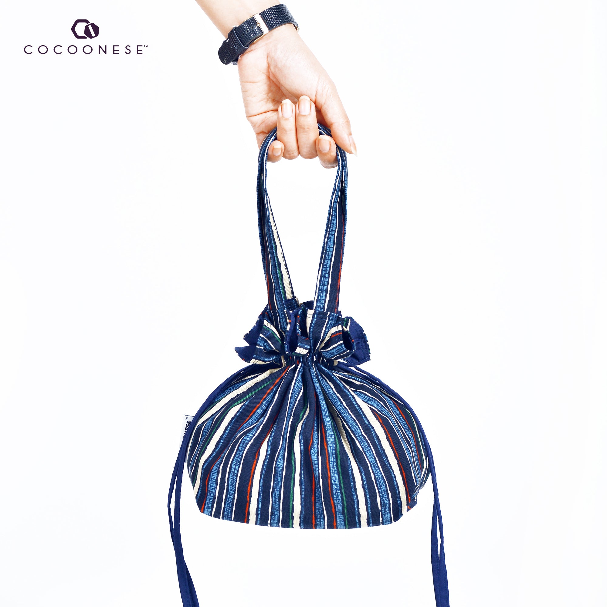 50% OFF - Drawstring Top Handle Handbag  - Japanese Style Lines