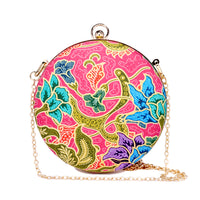 Round Hard Case Bamboo Handle Bag - Tango