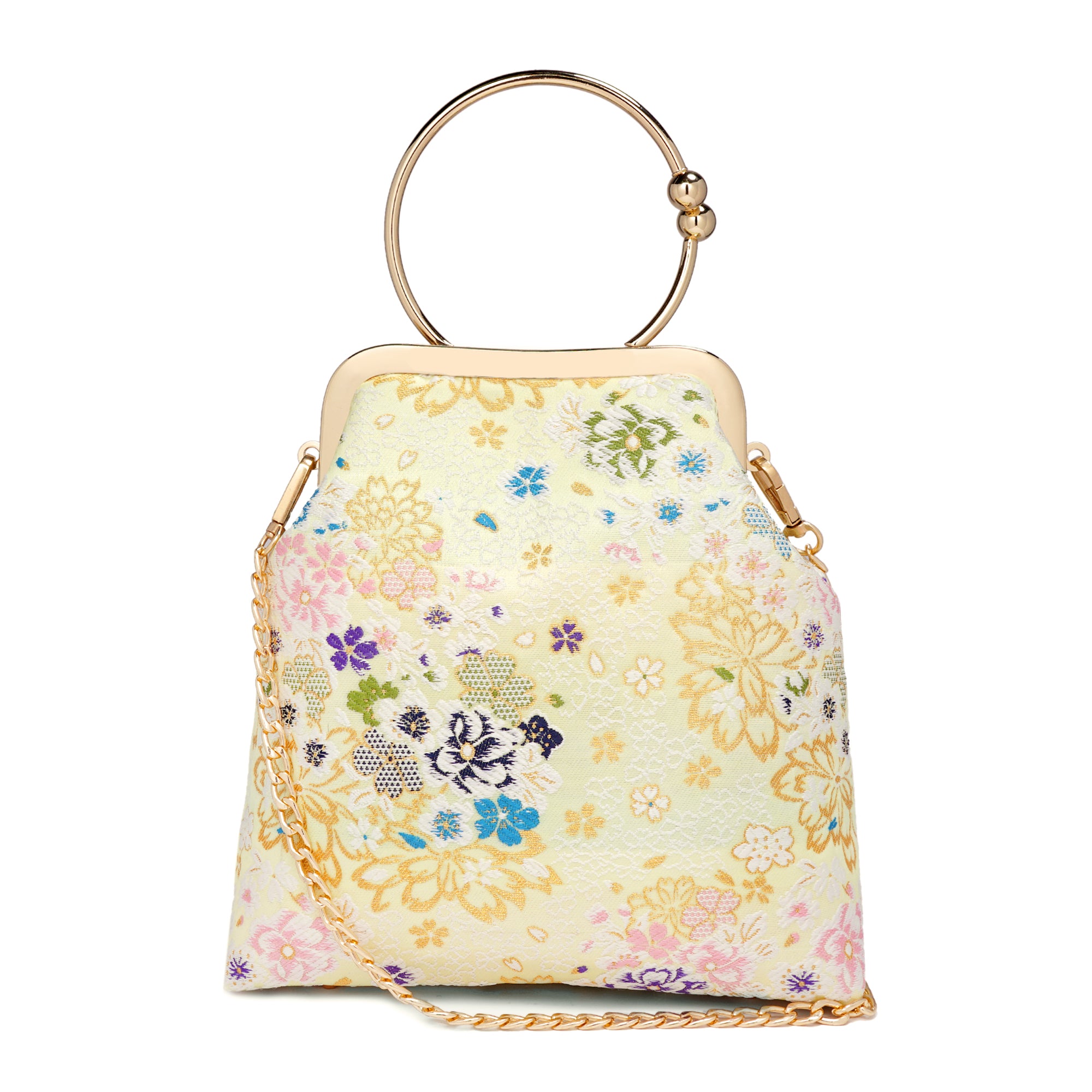 Ring Handle Chain Bag - Hundred Flowers
