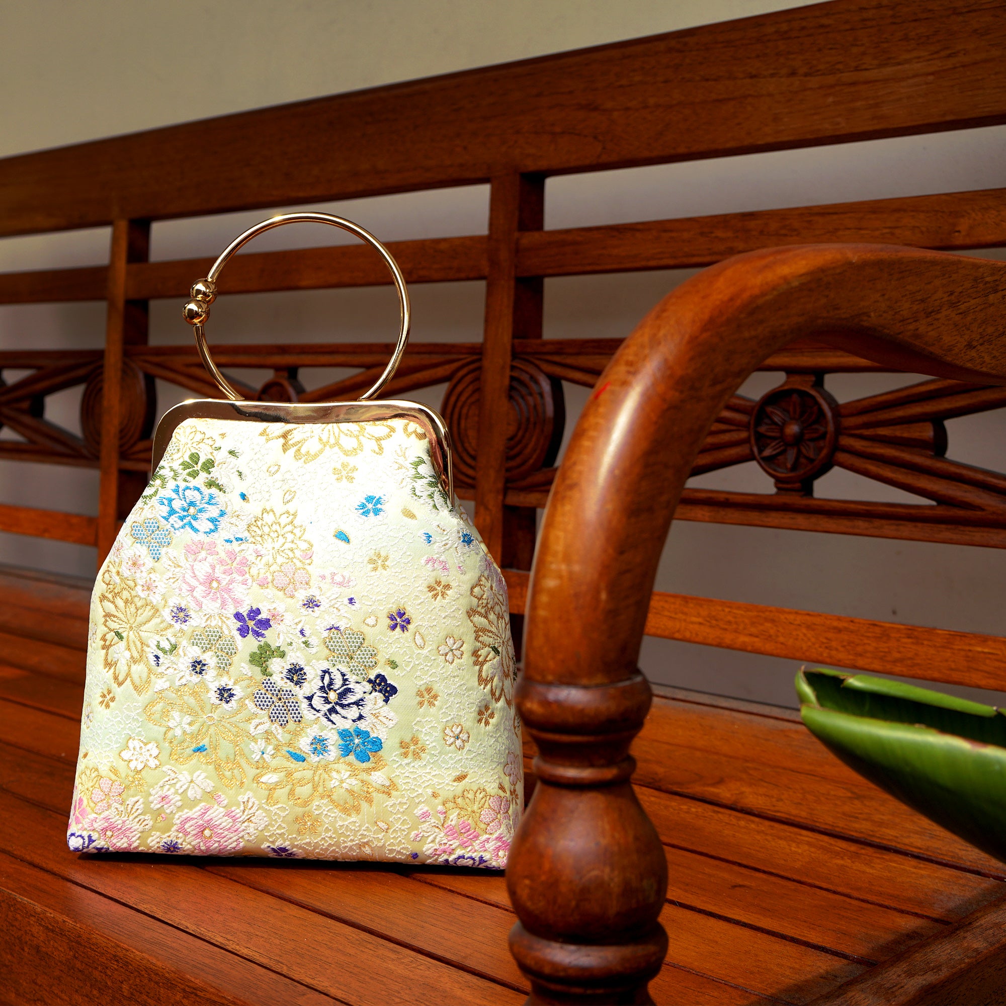 Ring Handle Chain Bag - Hundred Flowers