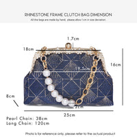 45% OFF - Rhinestone Frame Clutch Bag - Plum Flower