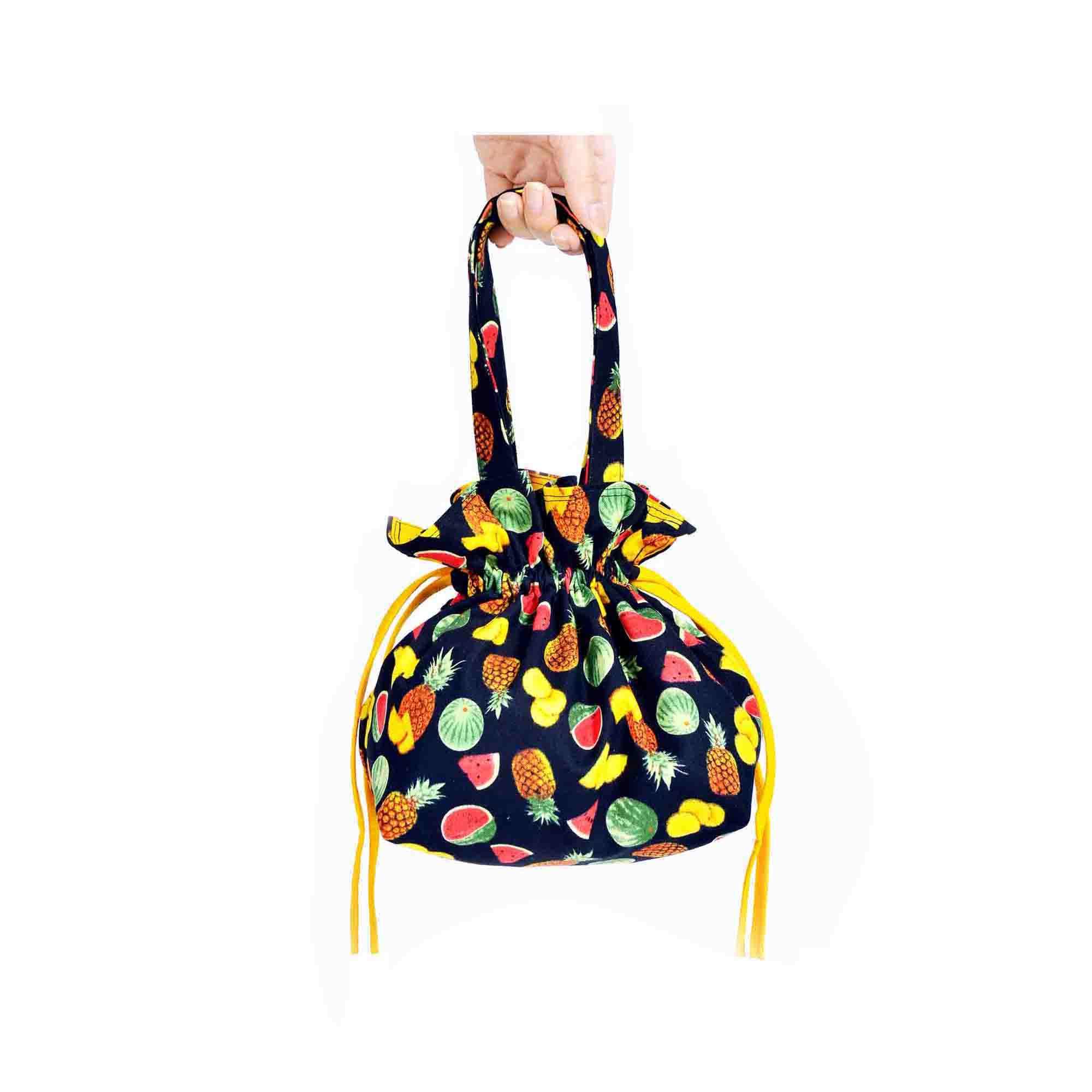 50% OFF - Drawstring Top Handle Handbag  - Fruit Punch