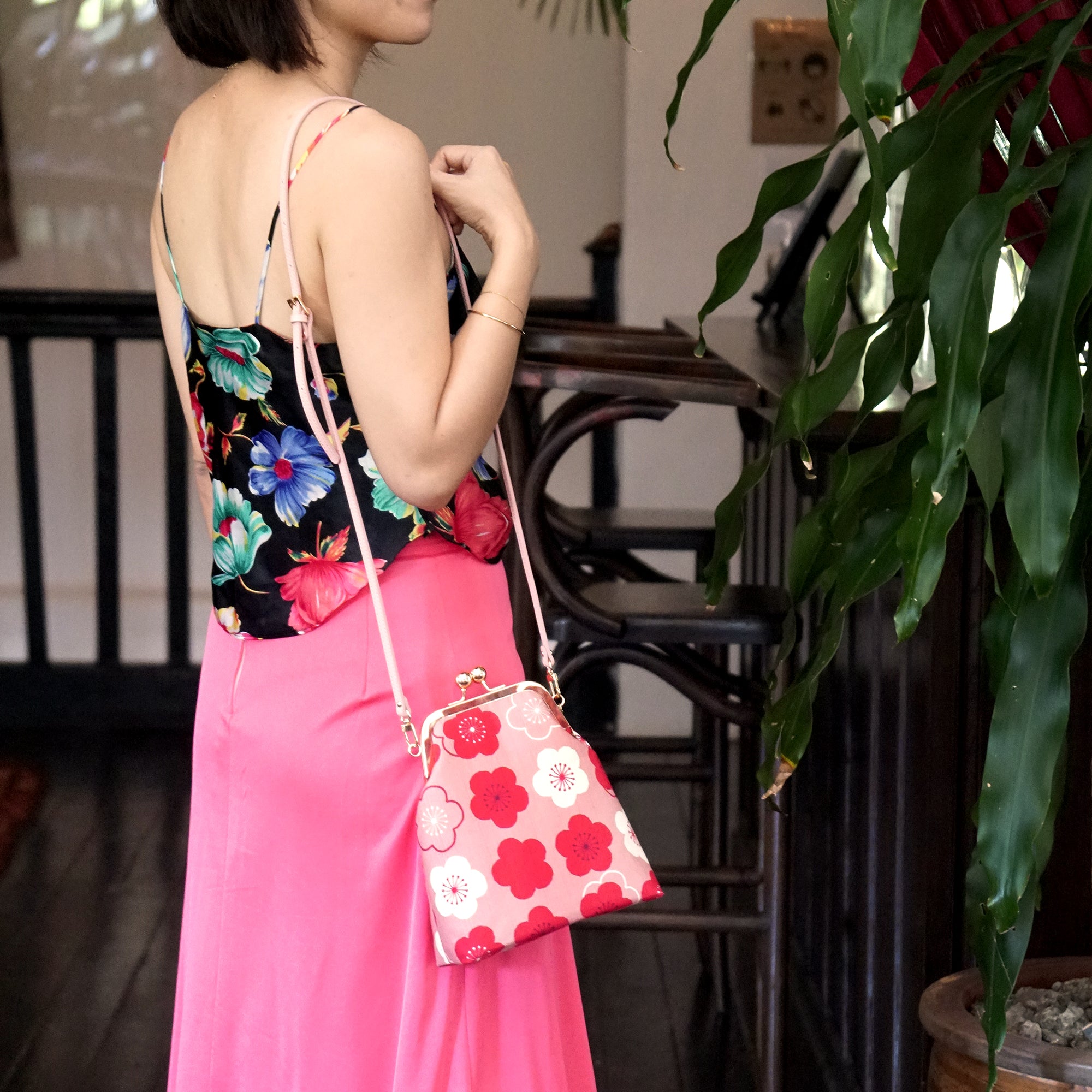 50% OFF - Trapezoid Crossbody Bag - Uguisu Ume