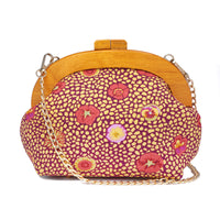 50% OFF - Round Crossbody Bag With Wooden Frame - Pansy