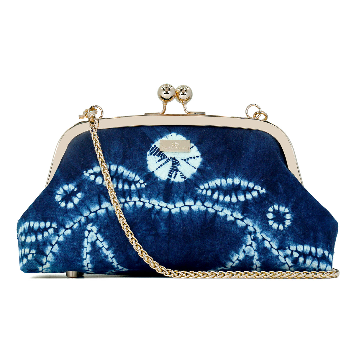 Arc Shape Frame Bag - Shibori Herbal Vine