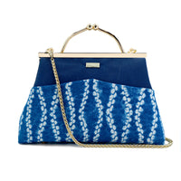Matchstick Clasp Bag - Shibori Vertical Grain
