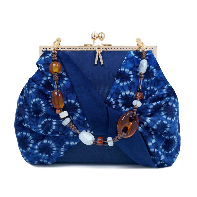 Tassel Decor Crossbody Bag - Shibori Polka Dots