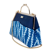Matchstick Clasp Bag - Shibori Vertical Grain