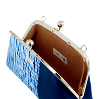 Arc Shape Frame Bag - Shibori Water Wave