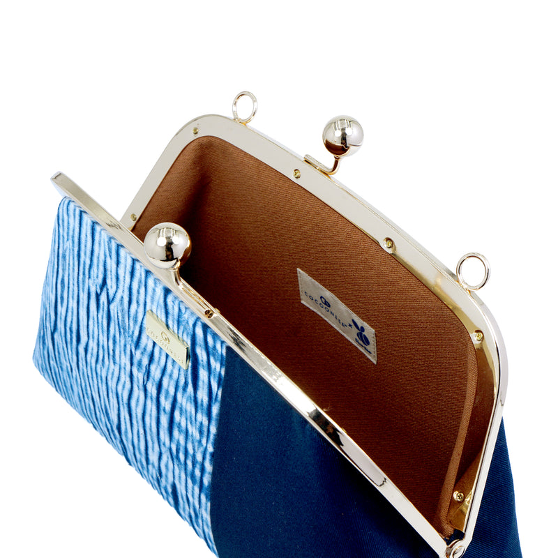 Arc Shape Frame Bag - Shibori Water Wave