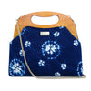 Handbag With Wooden Frame - Shibori Bubbles
