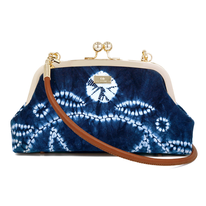 Arc Shape Frame Bag - Shibori Herbal Vine
