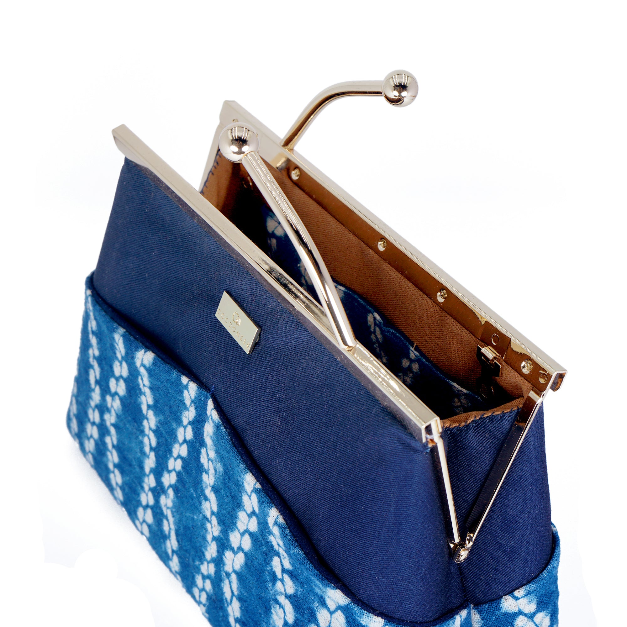 Matchstick Clasp Bag - Shibori Vertical Grain