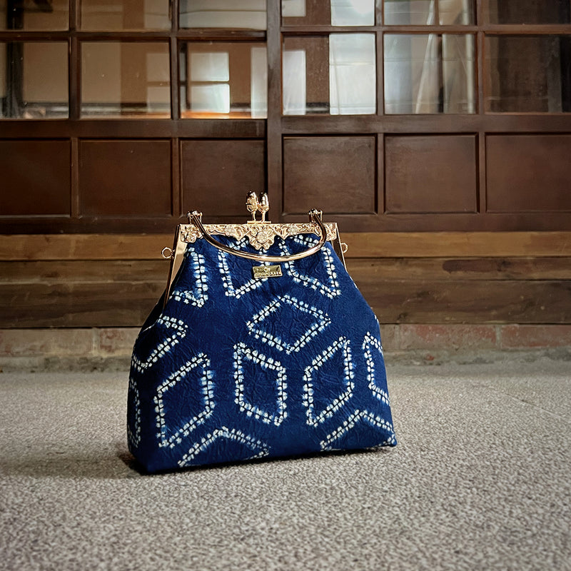 Trapezoid Top Handle Bag  - Shibori Rhombus