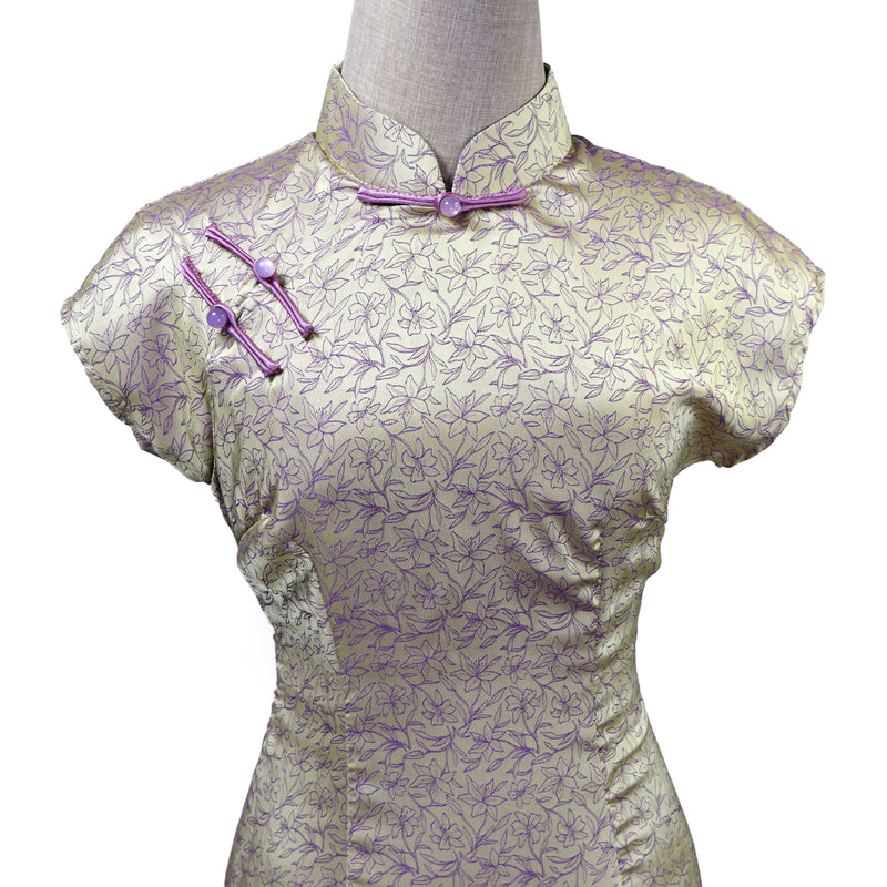 Short Sleeve Cheongsam - Twilight Flower
