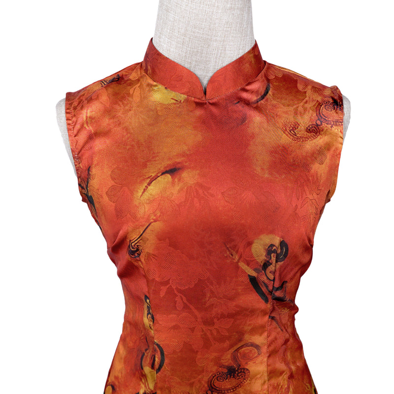 Modified Sleeveless Cheongsam - Dunhuang