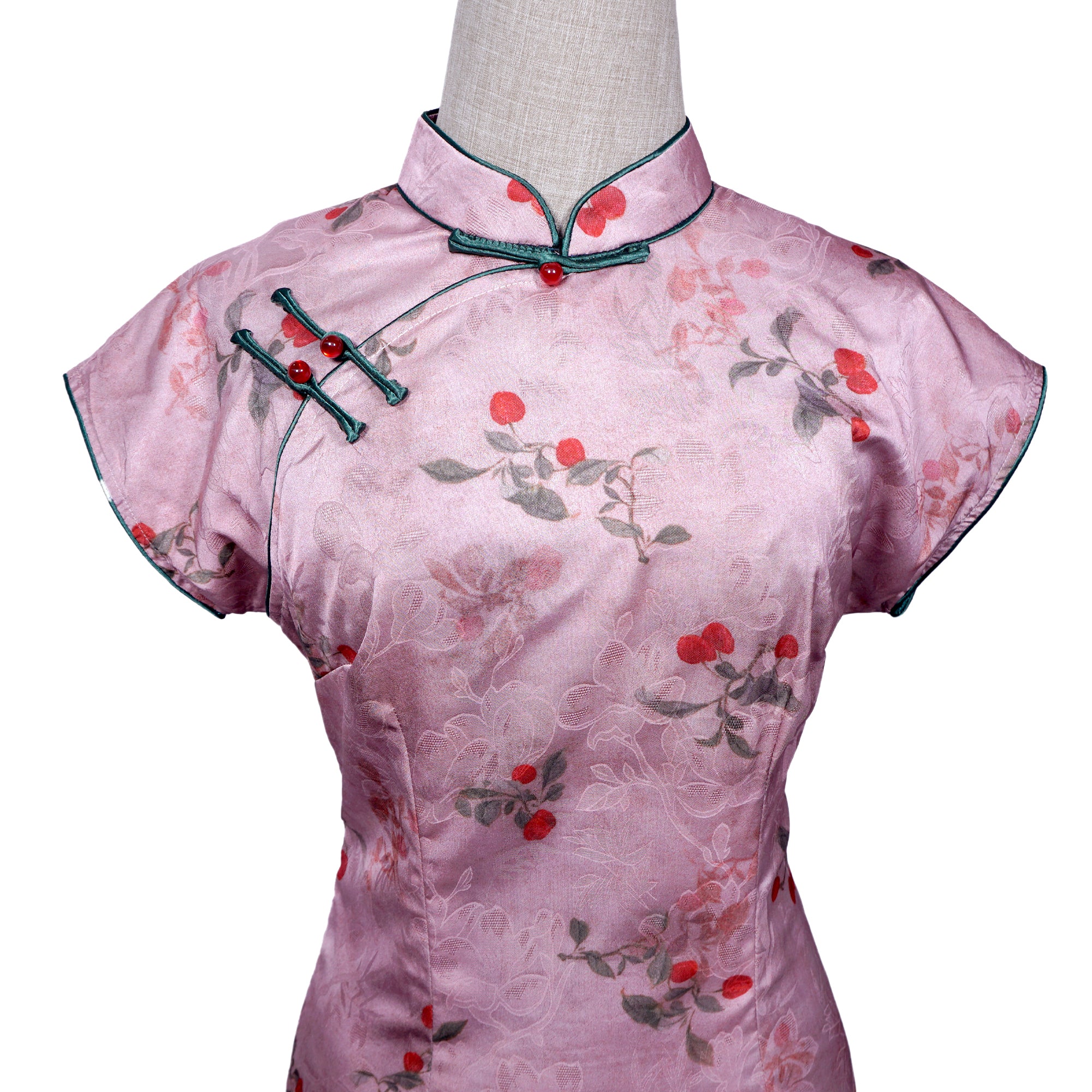 Short Sleeve Cheongsam - Cherry Orchard