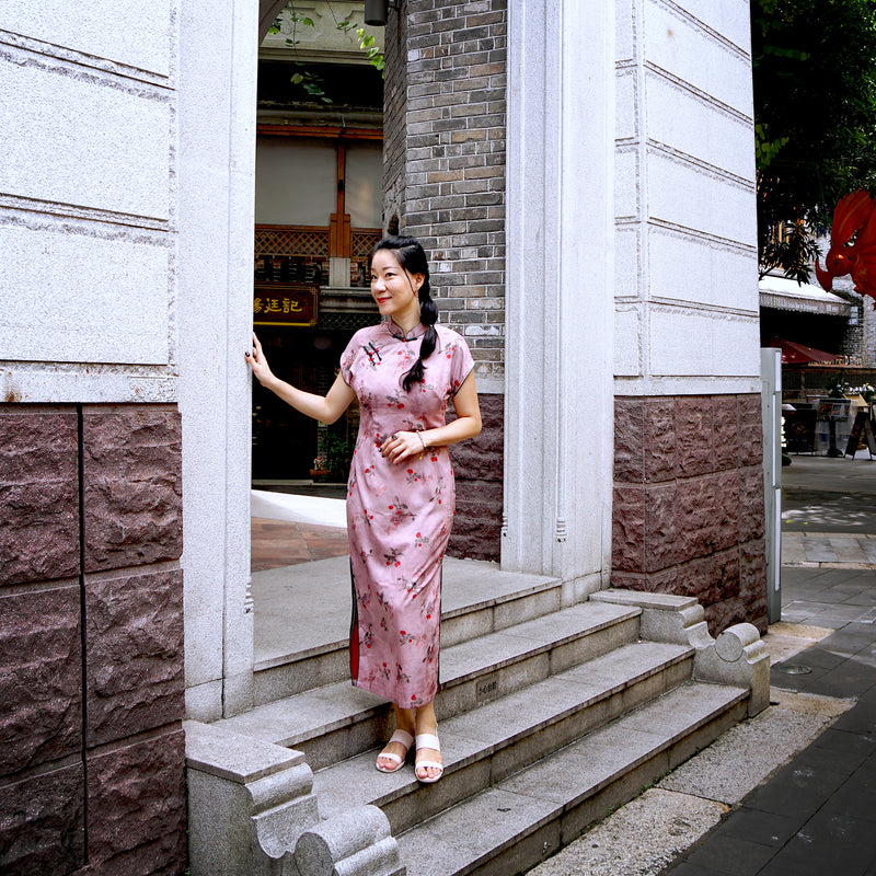 Short Sleeve Cheongsam - Cherry Orchard