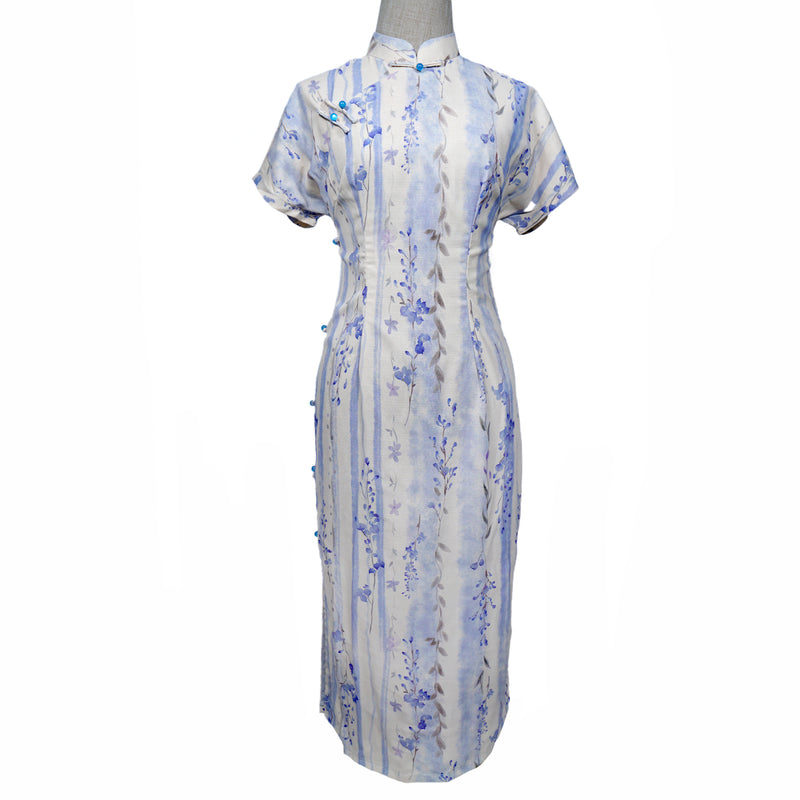 Short Sleeve Cheongsam - Mauve Tree