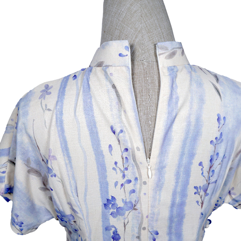 Short Sleeve Cheongsam - Mauve Tree