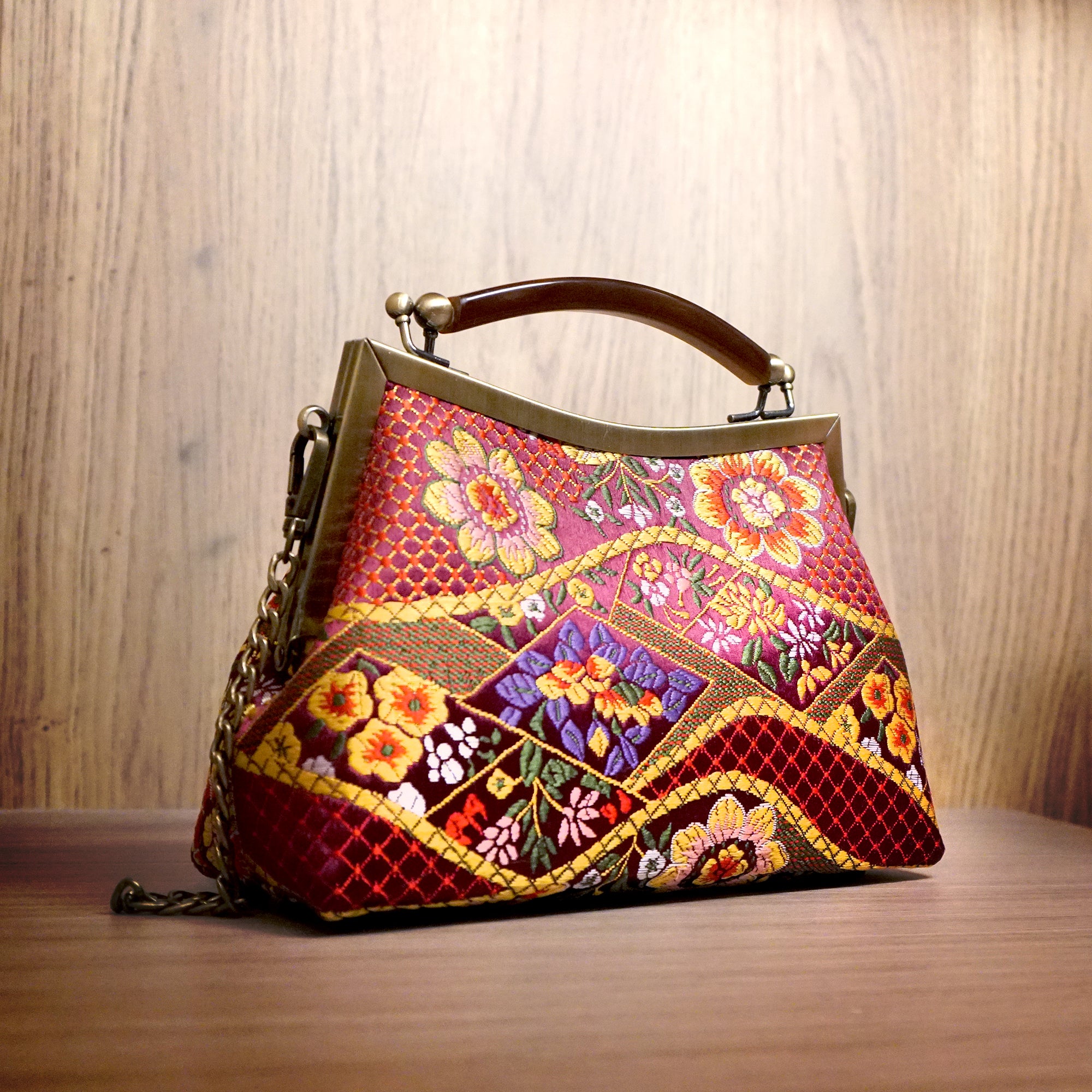 Amber Resin Top Handle Bag - Kimono