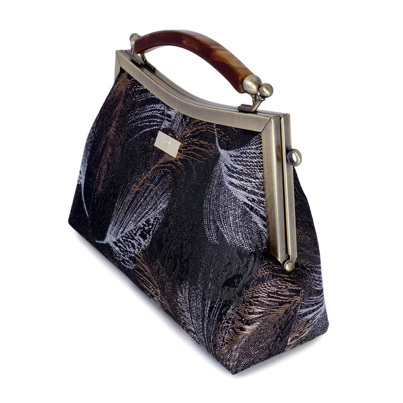 Amber Resin Top Handle Bag - Feather